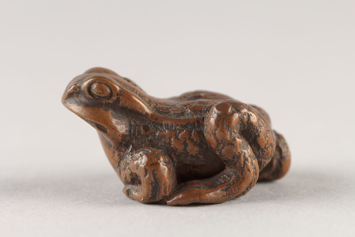 Netsuke of Frog, Wood, Japan