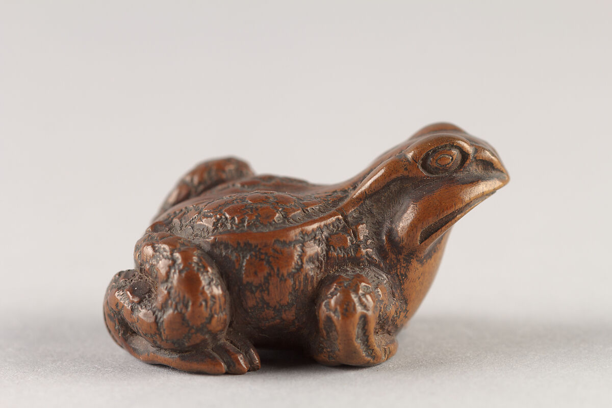 Netsuke of Frog, Wood, Japan