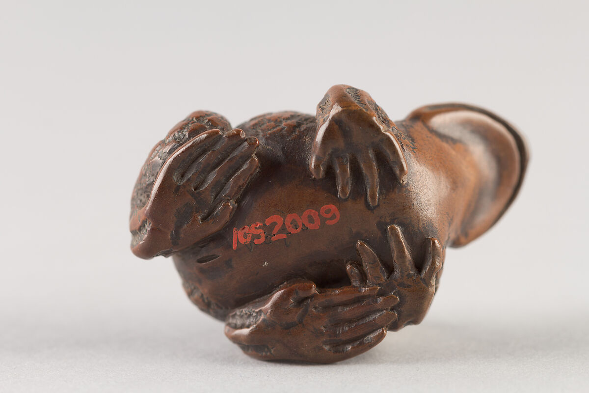Netsuke of Frog, Wood, Japan