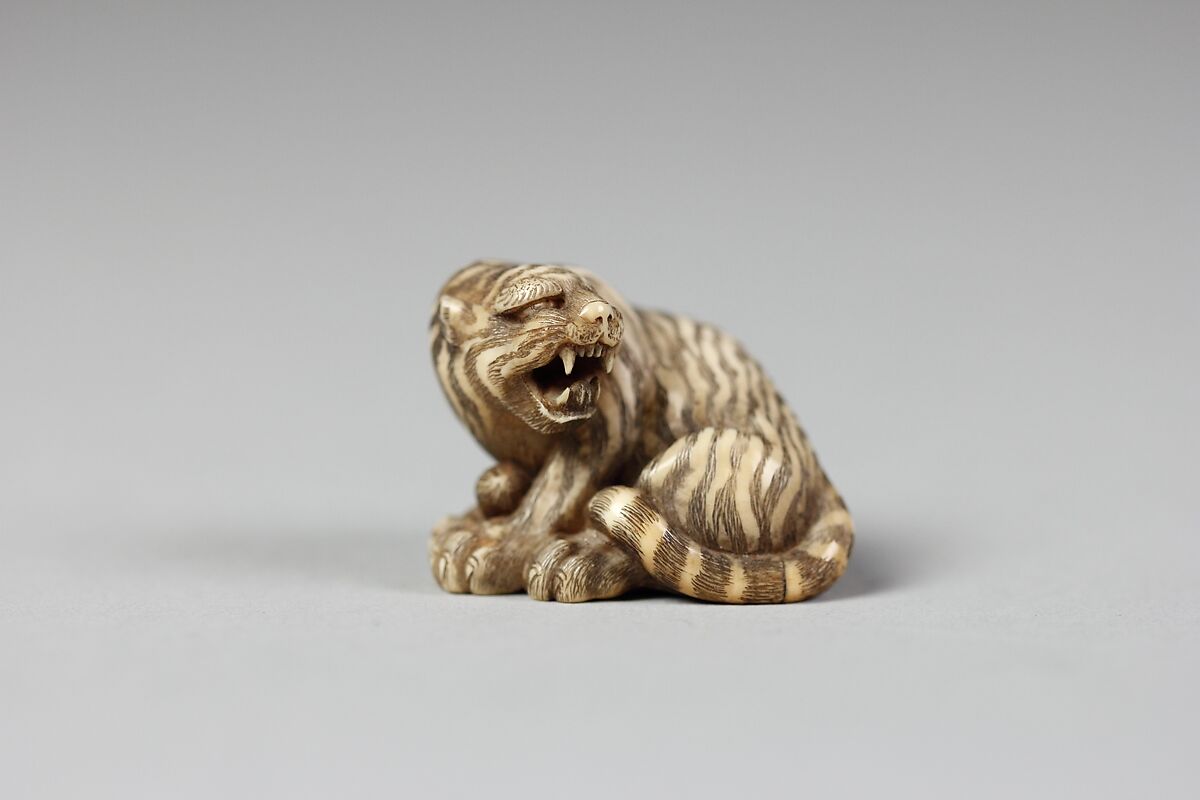 Tiger with Head Turned, Ivory, Japan 