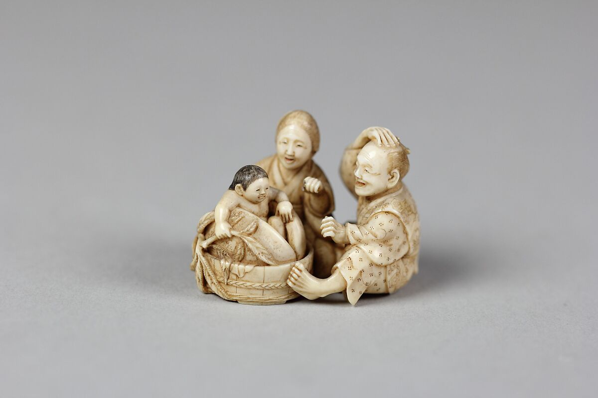 Man, Woman and Child, Ivory, Japan 