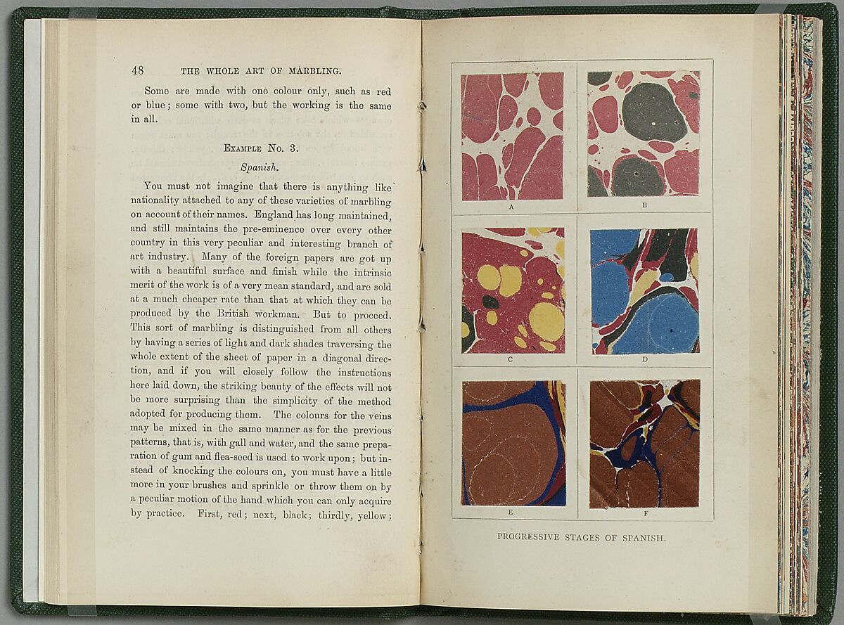 The Whole Art of Marbling as Applied to Paper, Book Edges, etc., Charles W. Woolnough (British), Illustrated book, London: G. Bell, 1881 