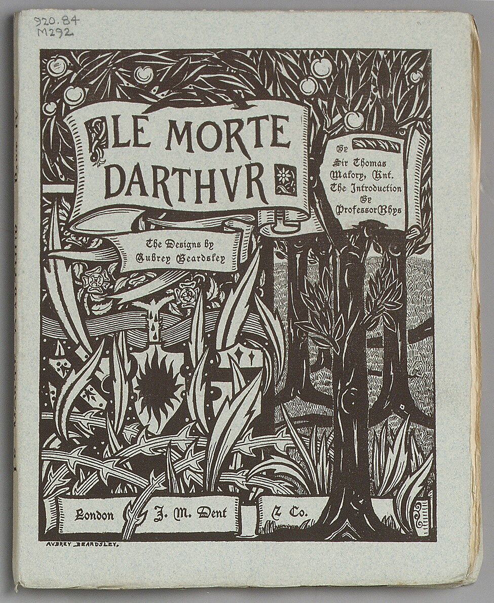 Image of 1893-4 edition of Malory with illustrations by Aubrey Beardsley