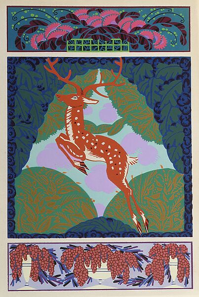 Formes et couleurs: vingt planches en couleurs contenant soixante-sept motifs decoratifs, Auguste H. Thomas (French, active ca. 1910–30), Printed book, pochoir plates 