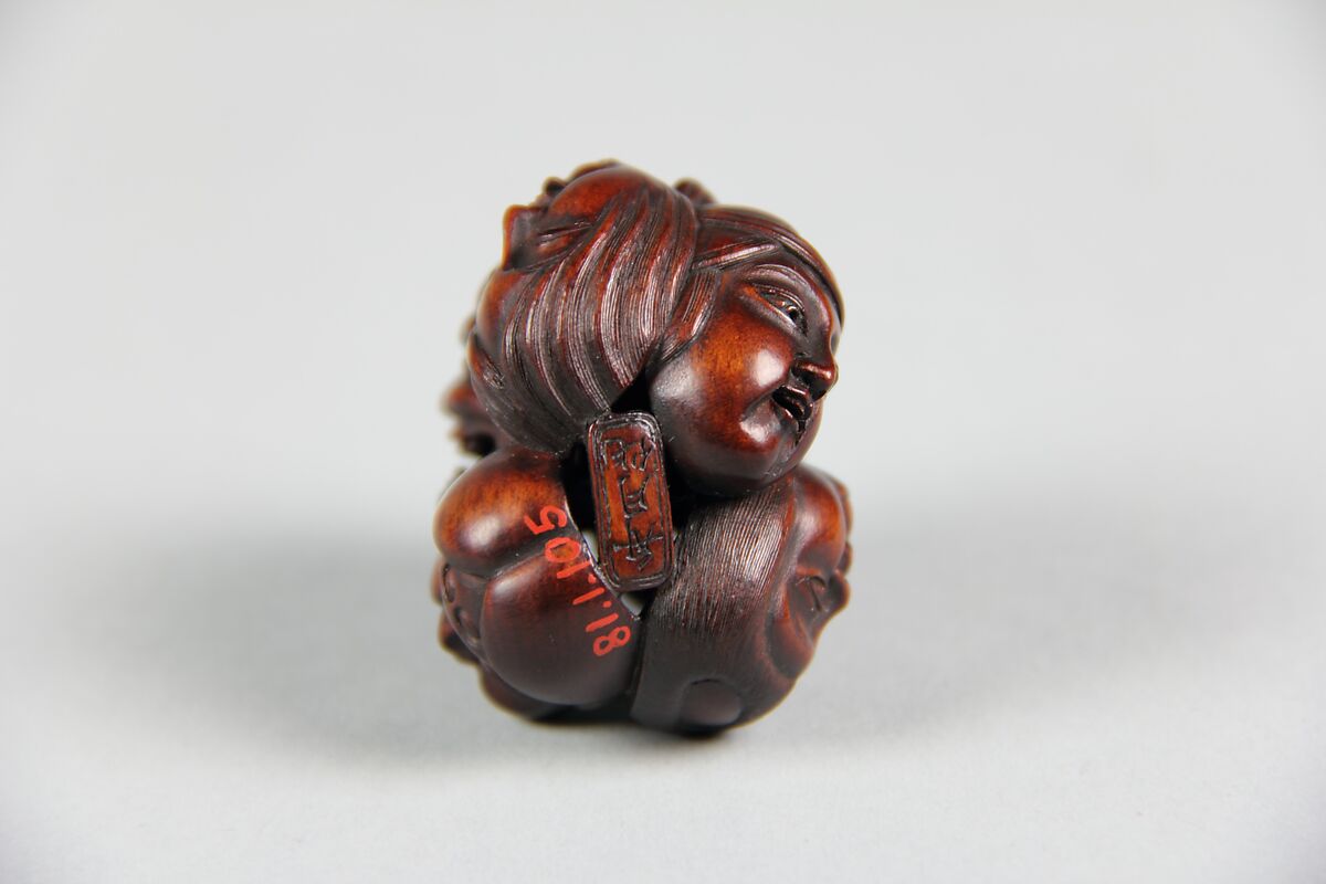 Group of Six Masks, Wood, Japan