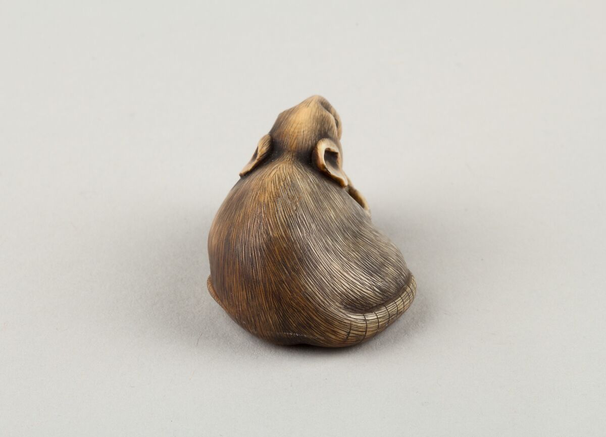 Mouse Eating a Pit, Ivory, Japan