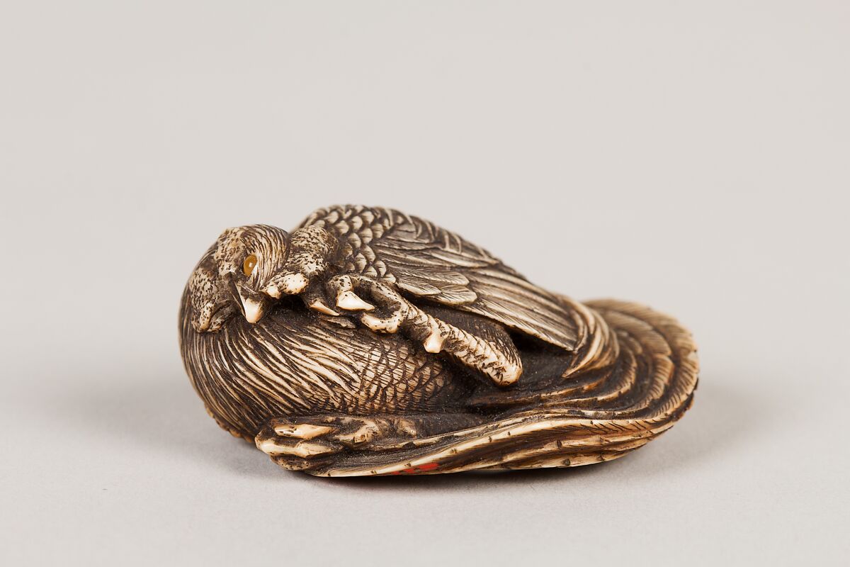 Netsuke of Chicken, Bone, Japan