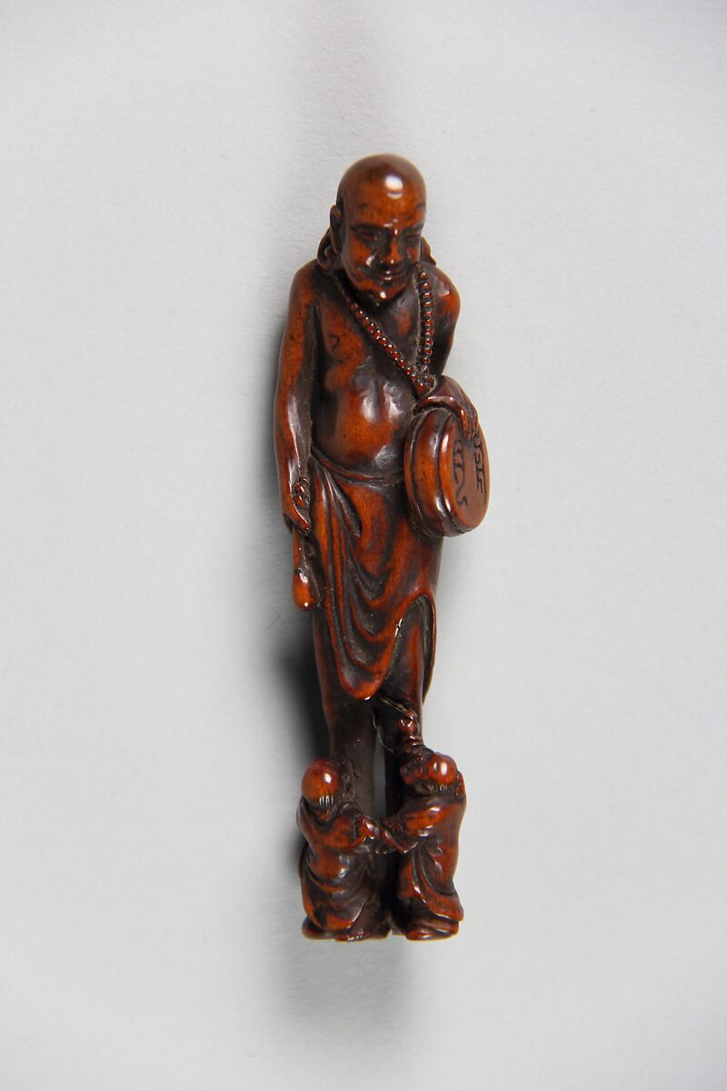 Netsuke of Musician, Wood, Japan 