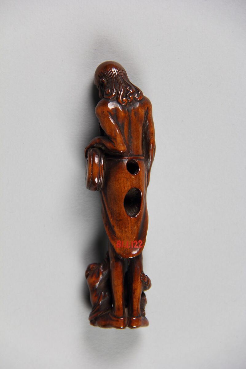 Netsuke of Musician, Wood, Japan