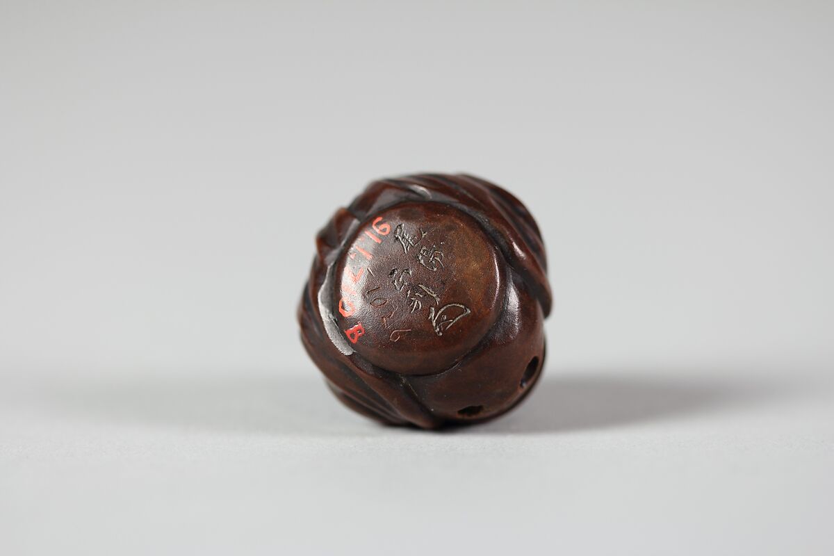 Netsuke of Daruma, Wood, Japan