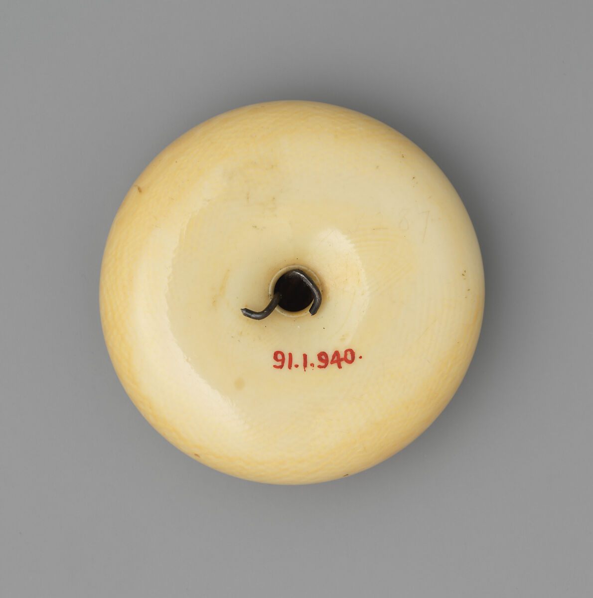 Crab on a Lotus Leaf, Ivory body, patinated copper disk with mixed-metal and gilded details, Japan