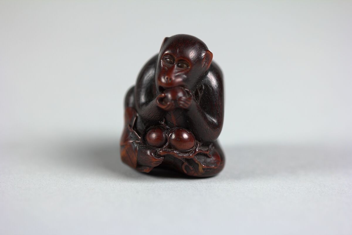 Netsuke of Monkey, Wood, Japan 