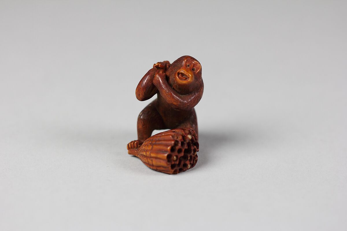 Netsuke of Monkey, Wood, Japan 