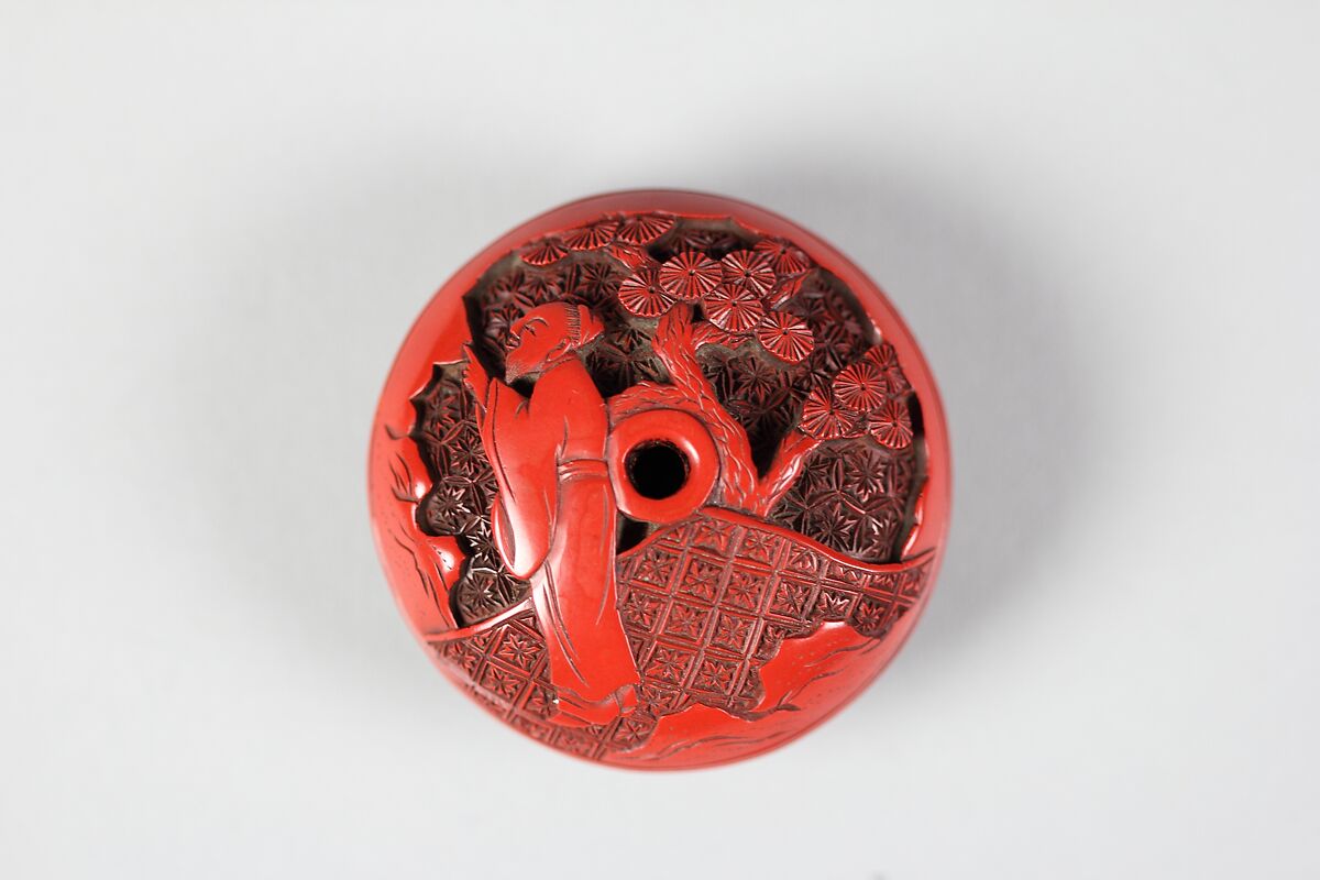 Netsuke, Red lacquer, Japan