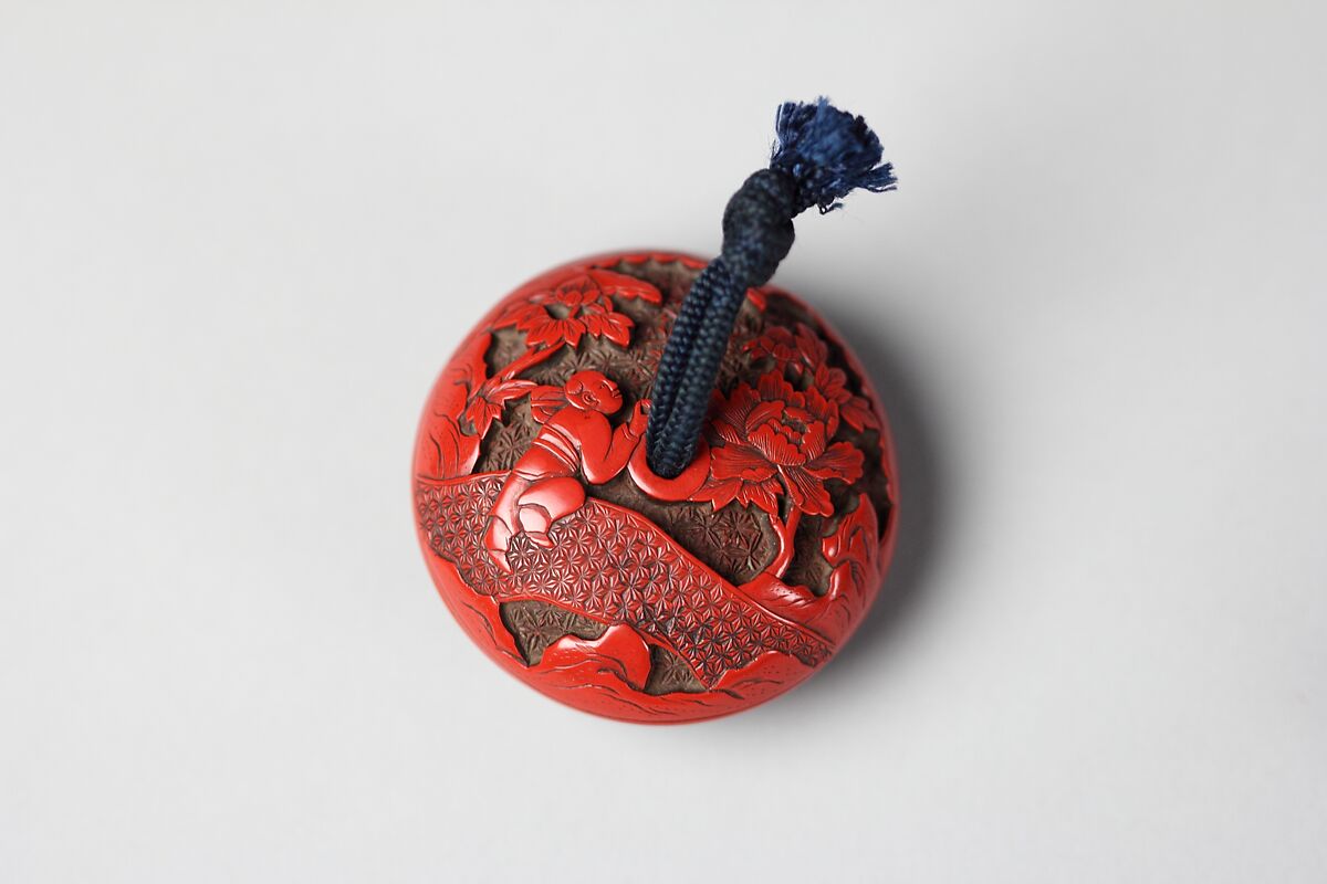Netsuke, Red lacquer, Japan