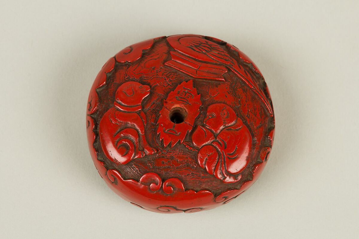 Netsuke, Red lacquer, Japan