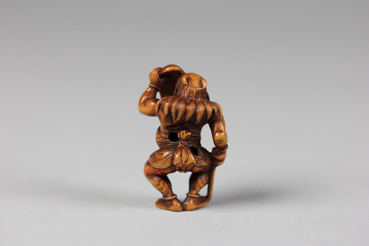 Netsuke of Demon with a Mask, Wood, Japan