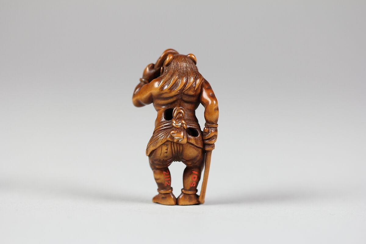 Netsuke of Demon with a Mask, Wood, Japan