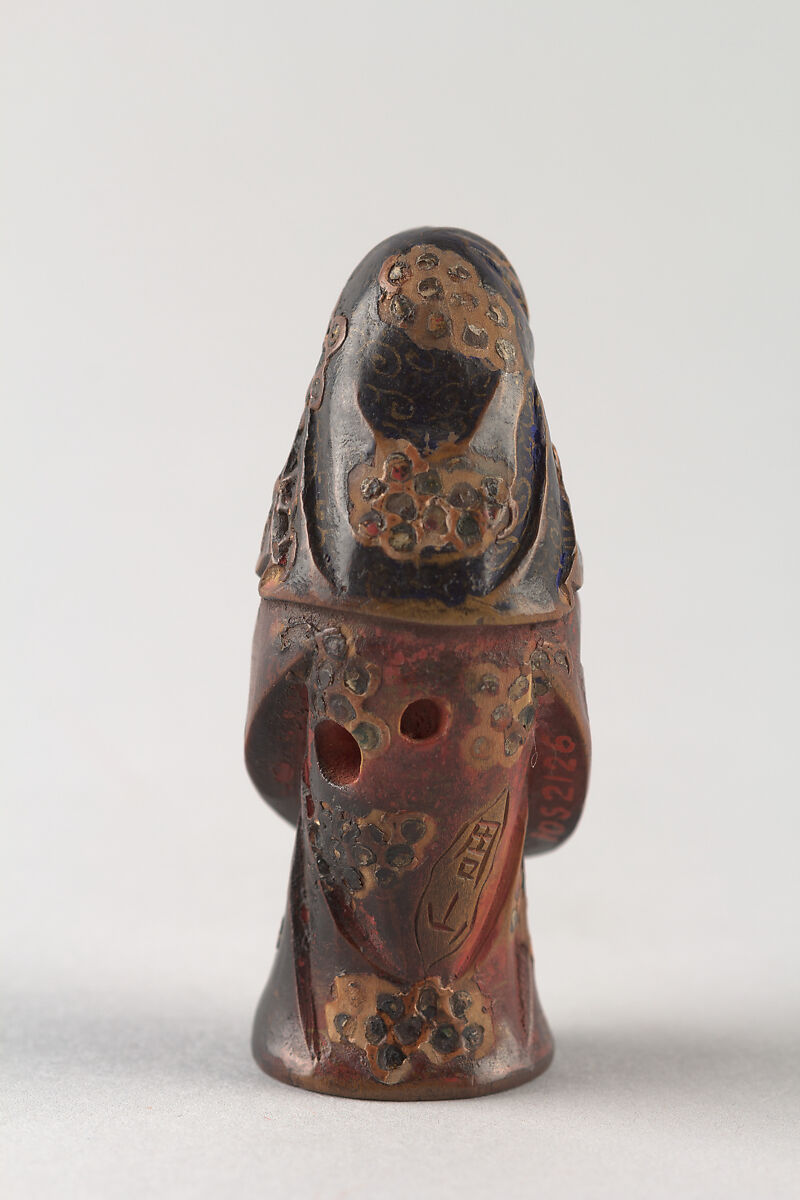 Netsuke of an Old Woman, Lacquered wood, ivory, Japan