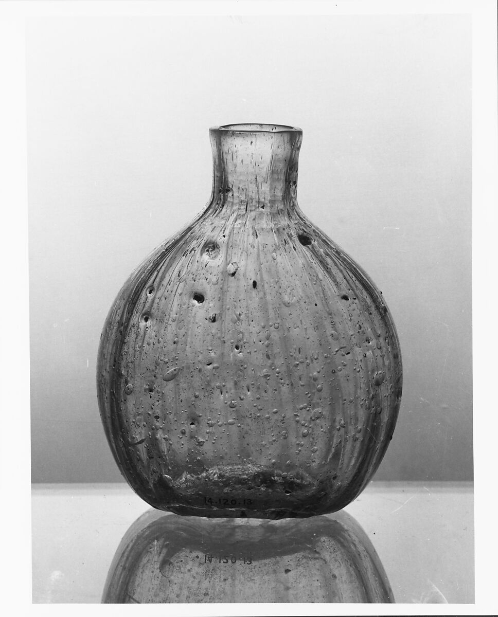 Bottle, Blown pattern-molded lead glass, American 