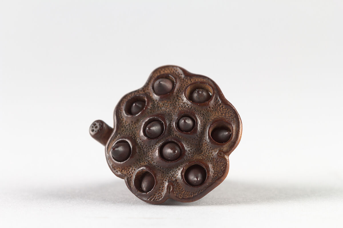Netsuke of Lotus, Wood, Japan