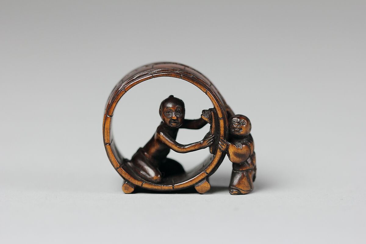 Netsuke of Two Figures, Wood, Japan 