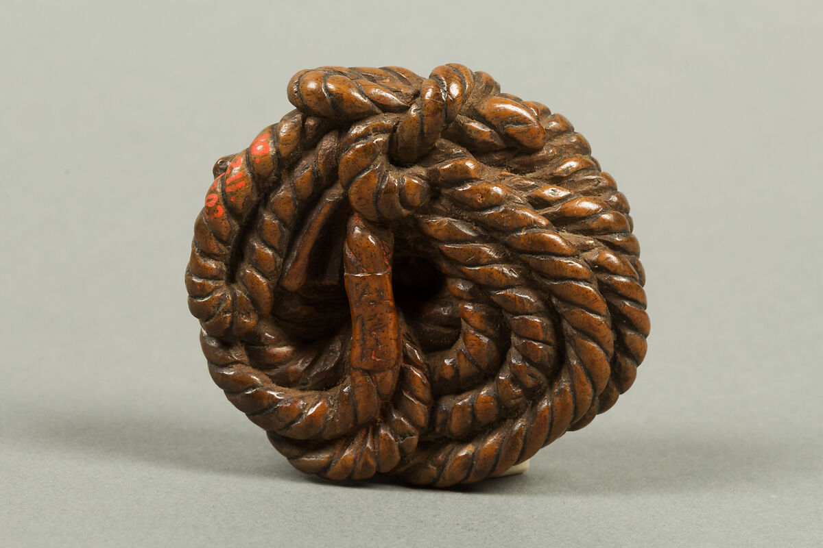Netsuke of Three Mice on a Coil of Rope, Wood, Japan