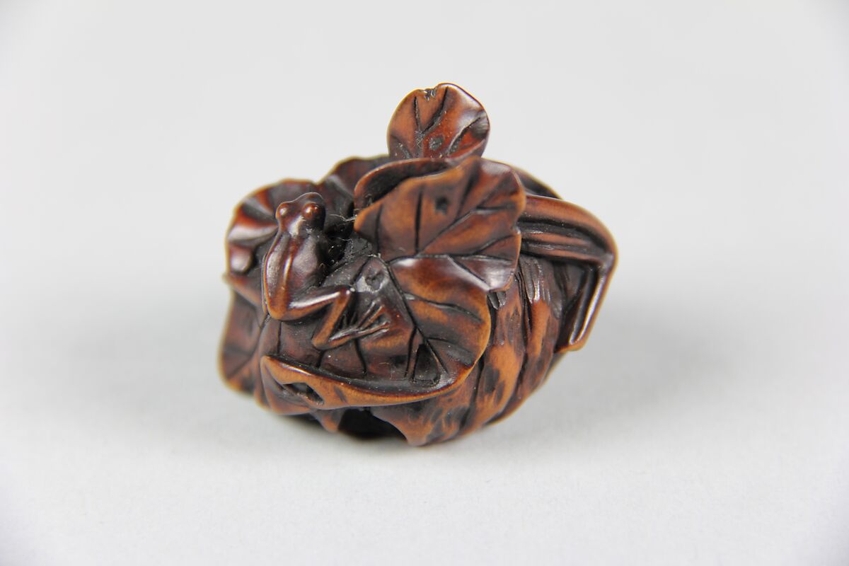 Netsuke of Frog on Squash, Wood, Japan
