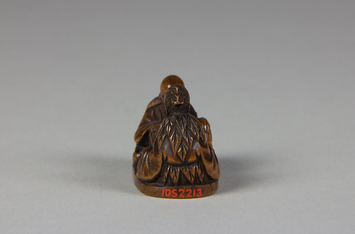 Netsuke of Figures Playing Go, Wood, Japan