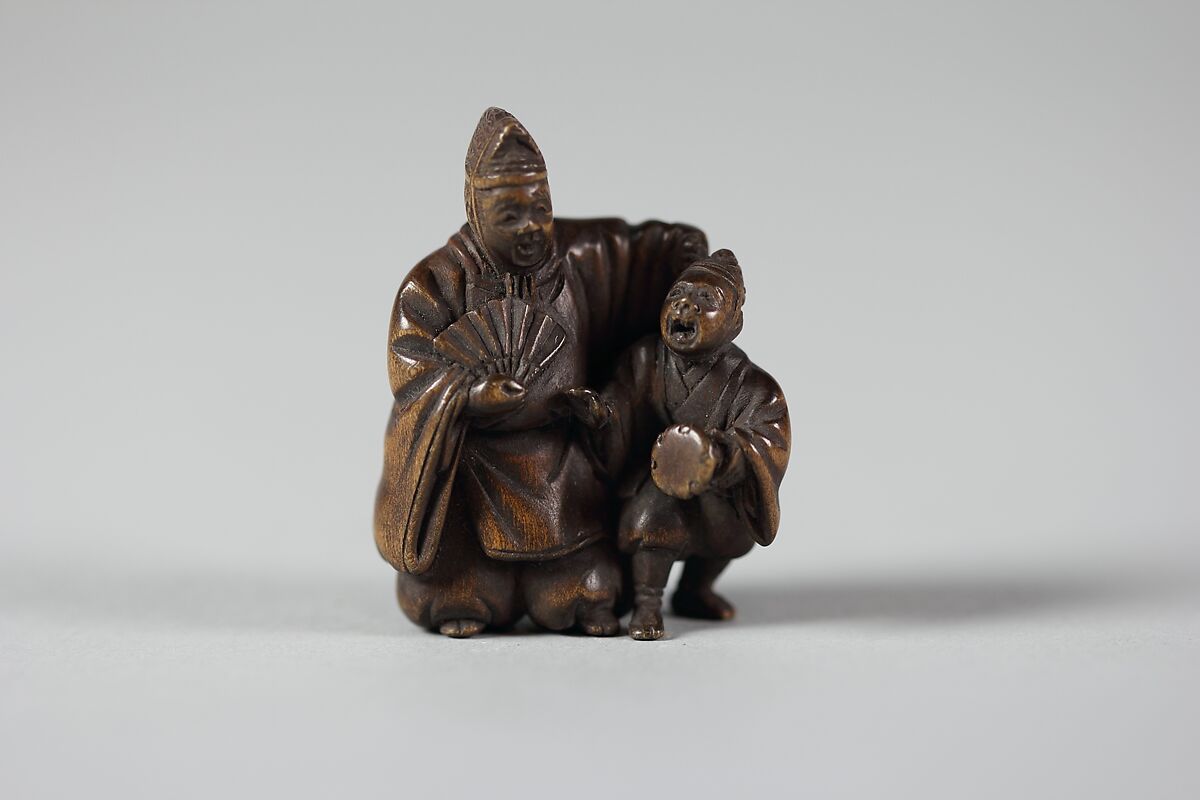 Netsuke of Two Figures, Wood, Japan 