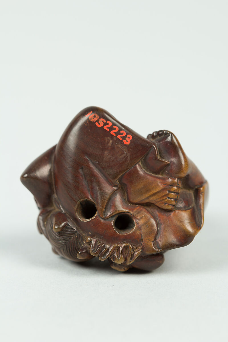 Netsuke of Boy with a Mask, Wood, Japan