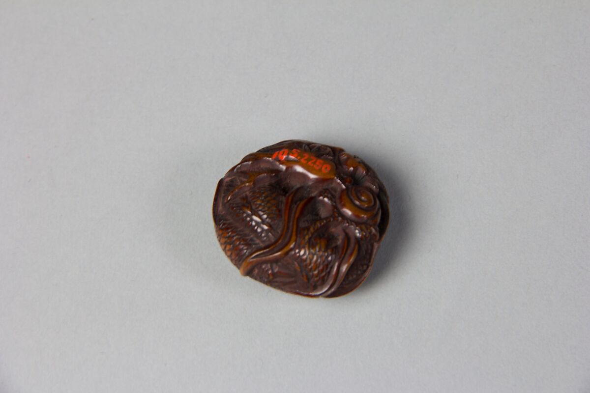 Netsuke of Coiled Dragon, Wood, Japan