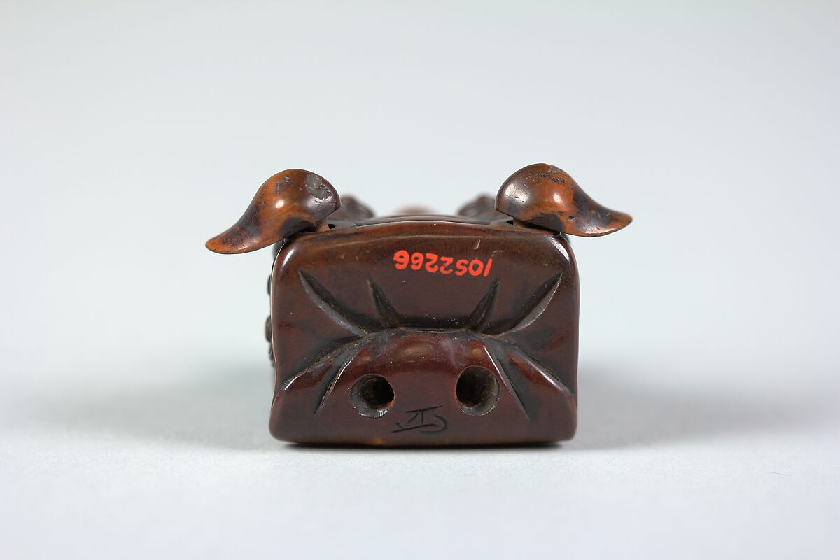 Netsuke of Lion Mask, Wood, Japan