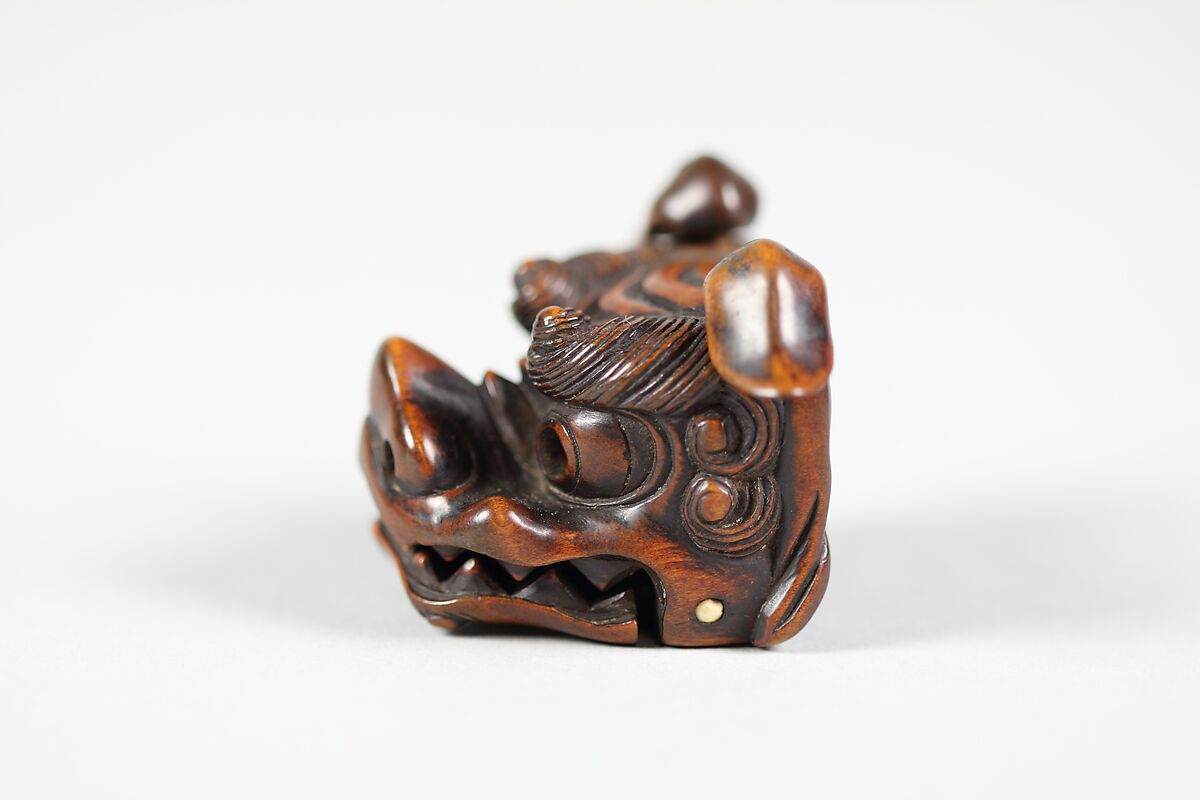 Netsuke of Lion Mask, Wood, Japan