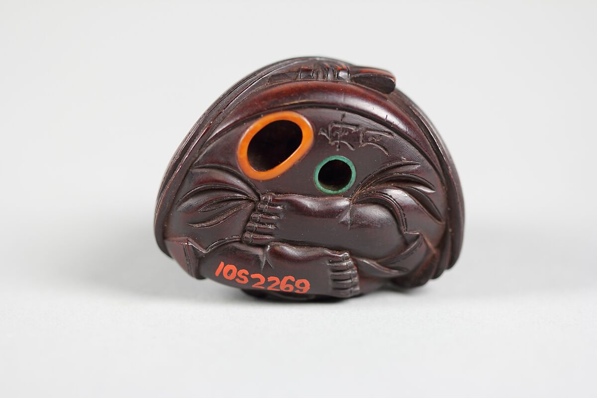 Netsuke of Masked Figure, Wood, Japan