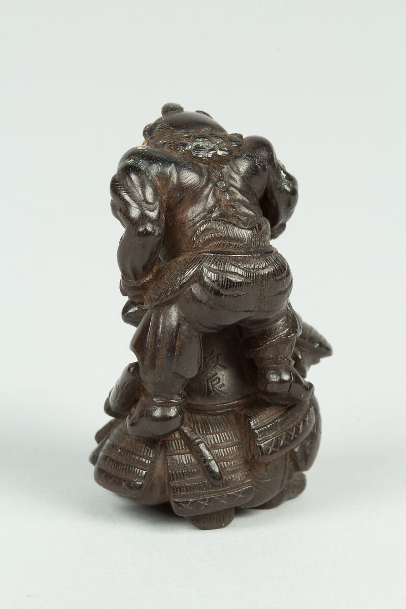 Netsuke of Demon Attacking a Man, Wood, Japan