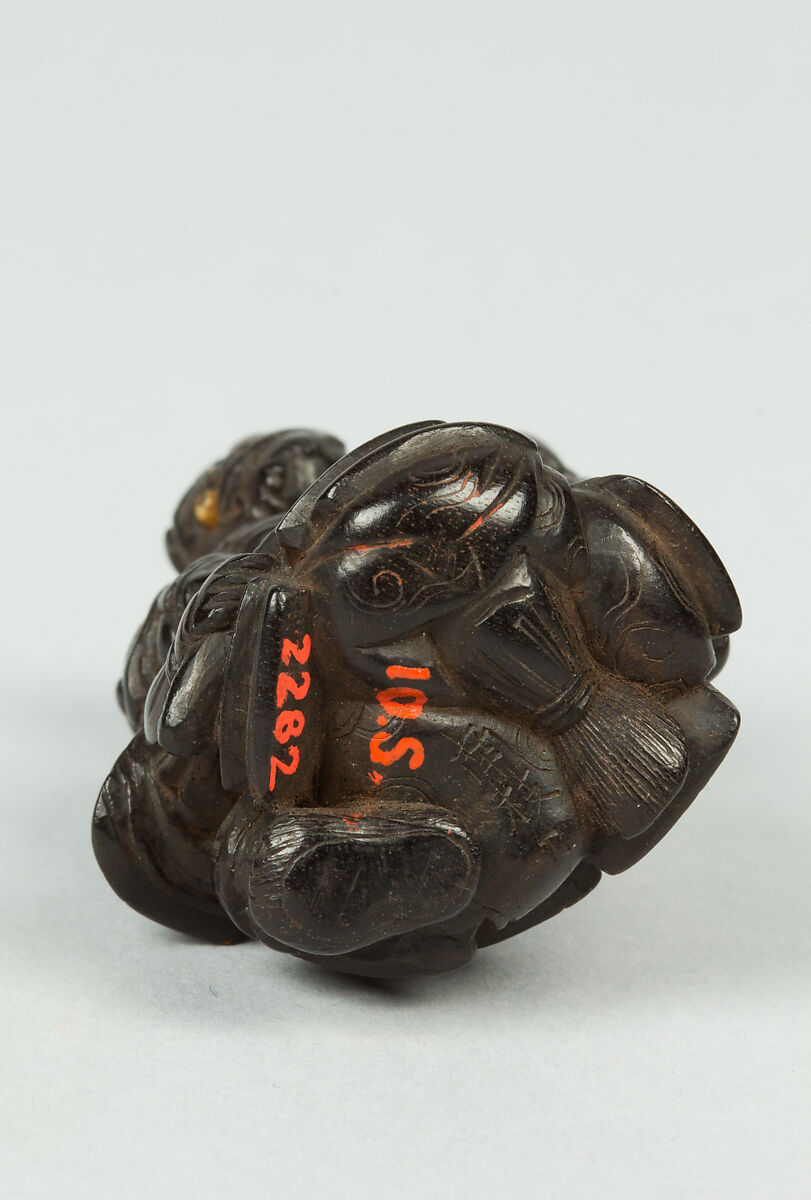 Netsuke of Demon Attacking a Man, Wood, Japan