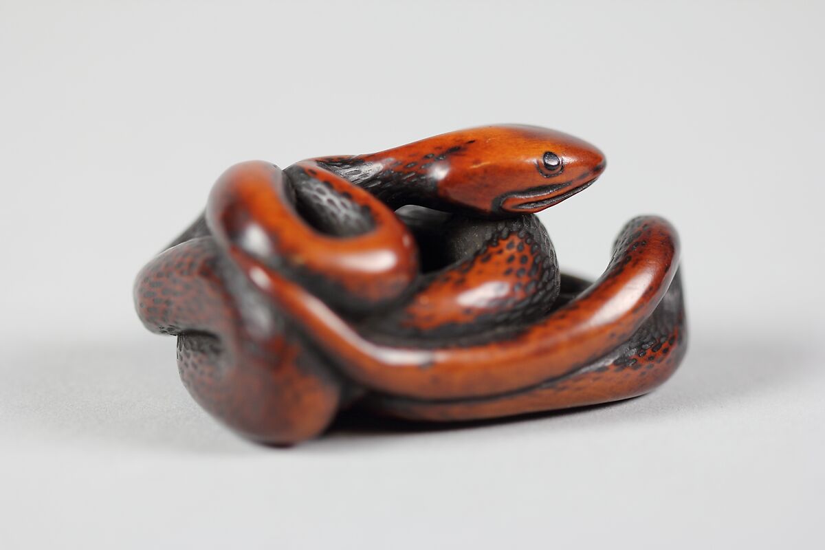 Netsuke of Snake, Wood, Japan