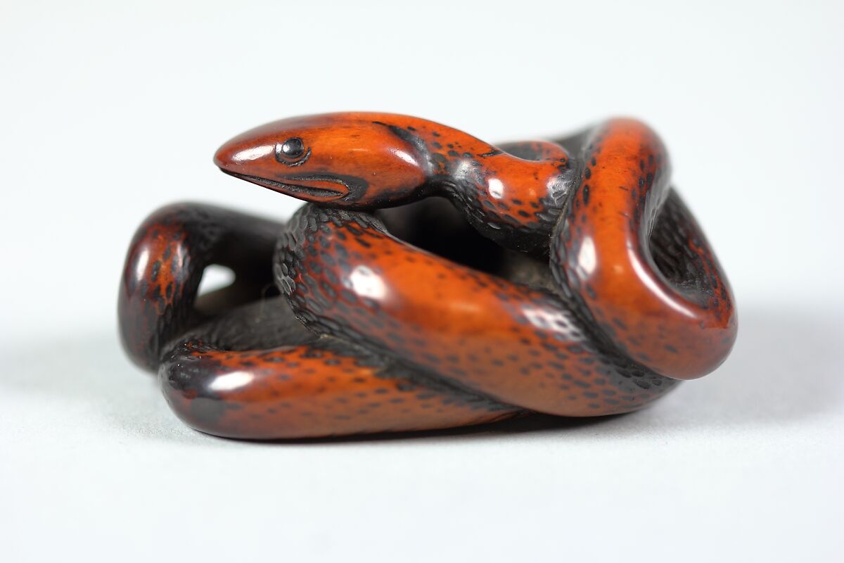 Netsuke of Snake, Wood, Japan