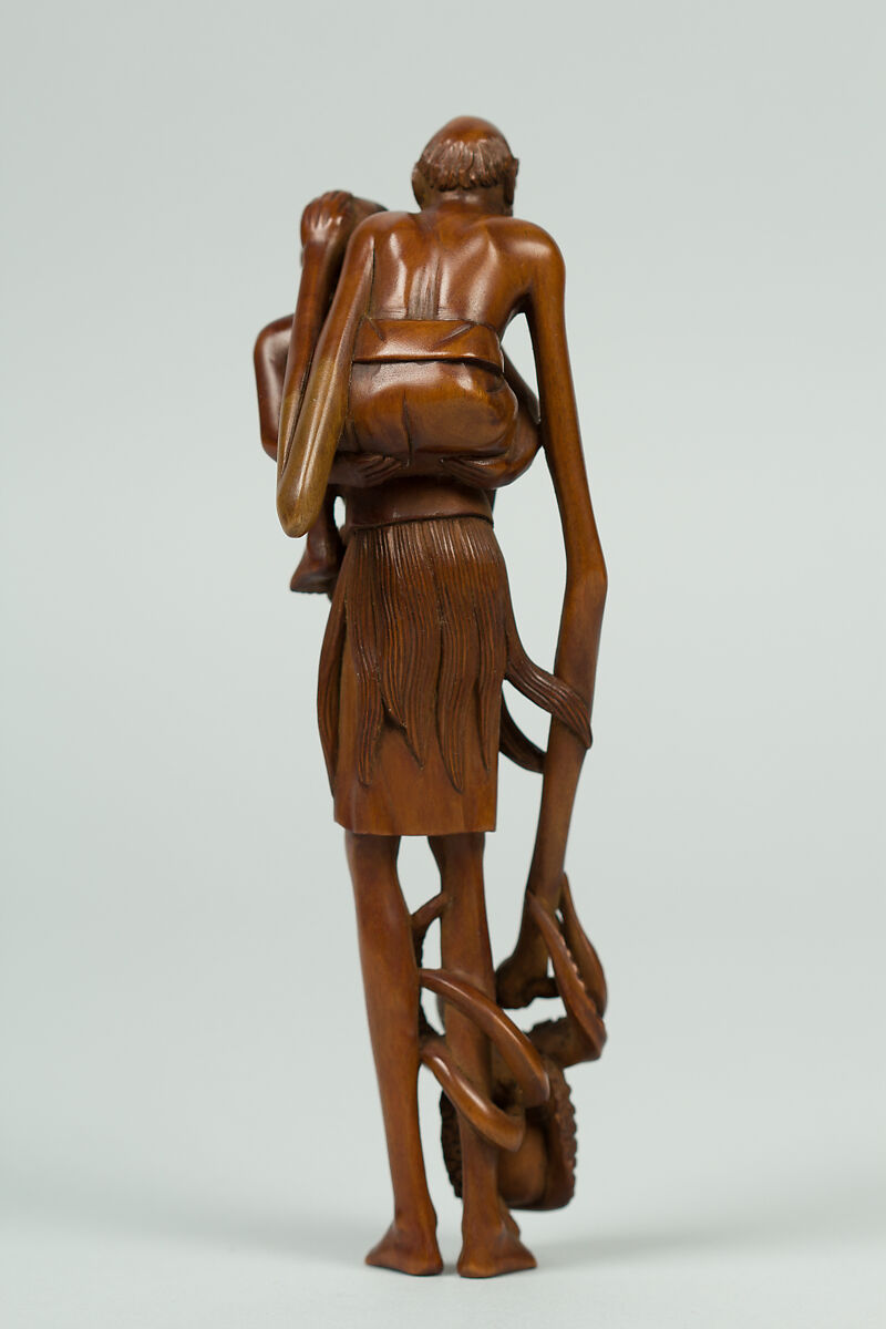 Netsuke of Two Men and an Octopus, Wood, Japan