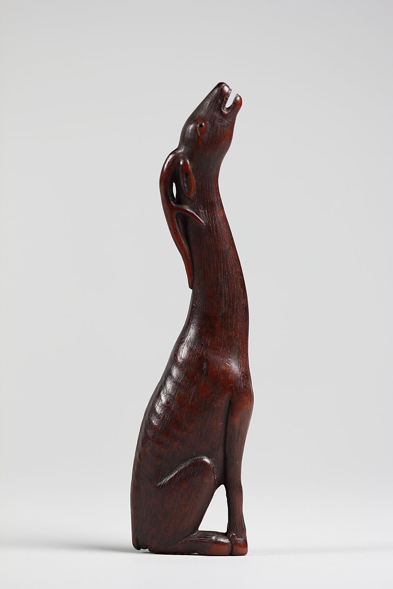 Netsuke of Stag Squatting on its Haunches, Wood, Japan