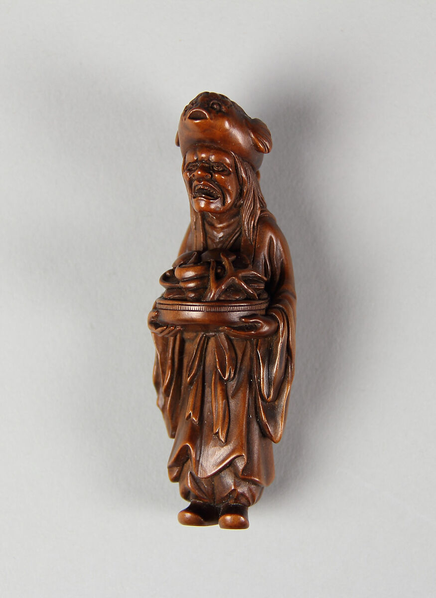 Netsuke: Daughter of Ryujin, the Dragon King of the Sea, Wood, Japan 