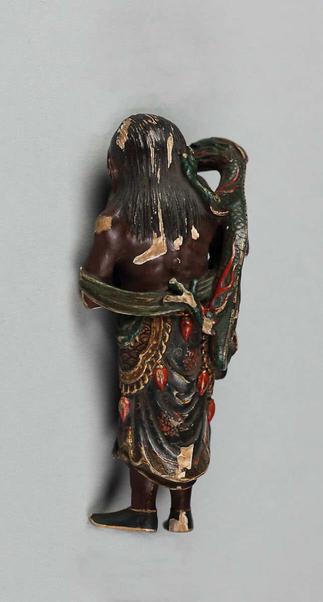 Netsuke of an Arhat, Wood-polychromed, Japan