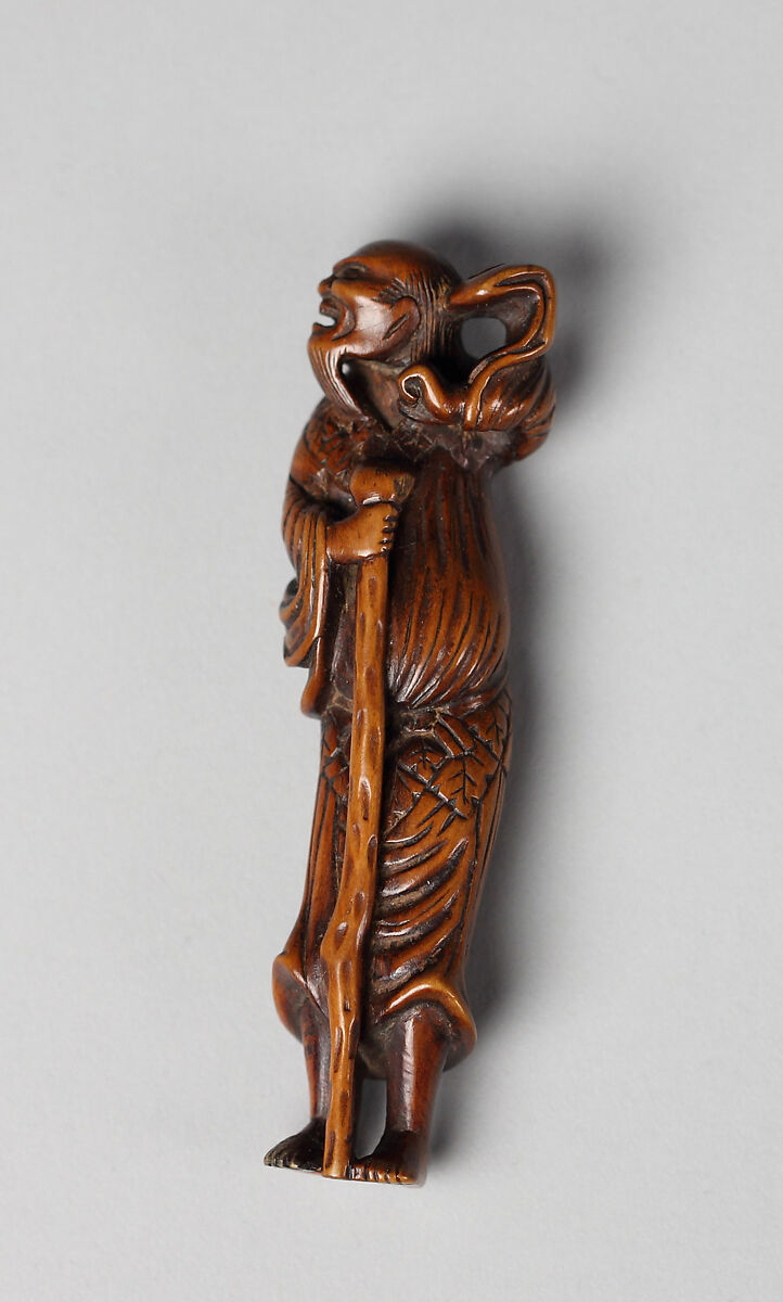 Netsuke of an Arhat, Wood, Japan 