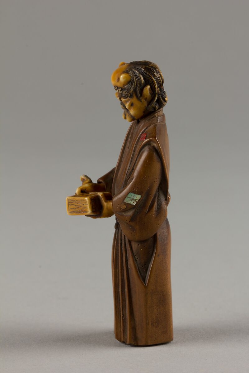 Netsuke of Demon, Wood-ivory head, hands and feet, Japan