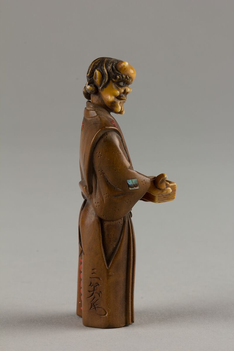 Netsuke of Demon, Wood-ivory head, hands and feet, Japan