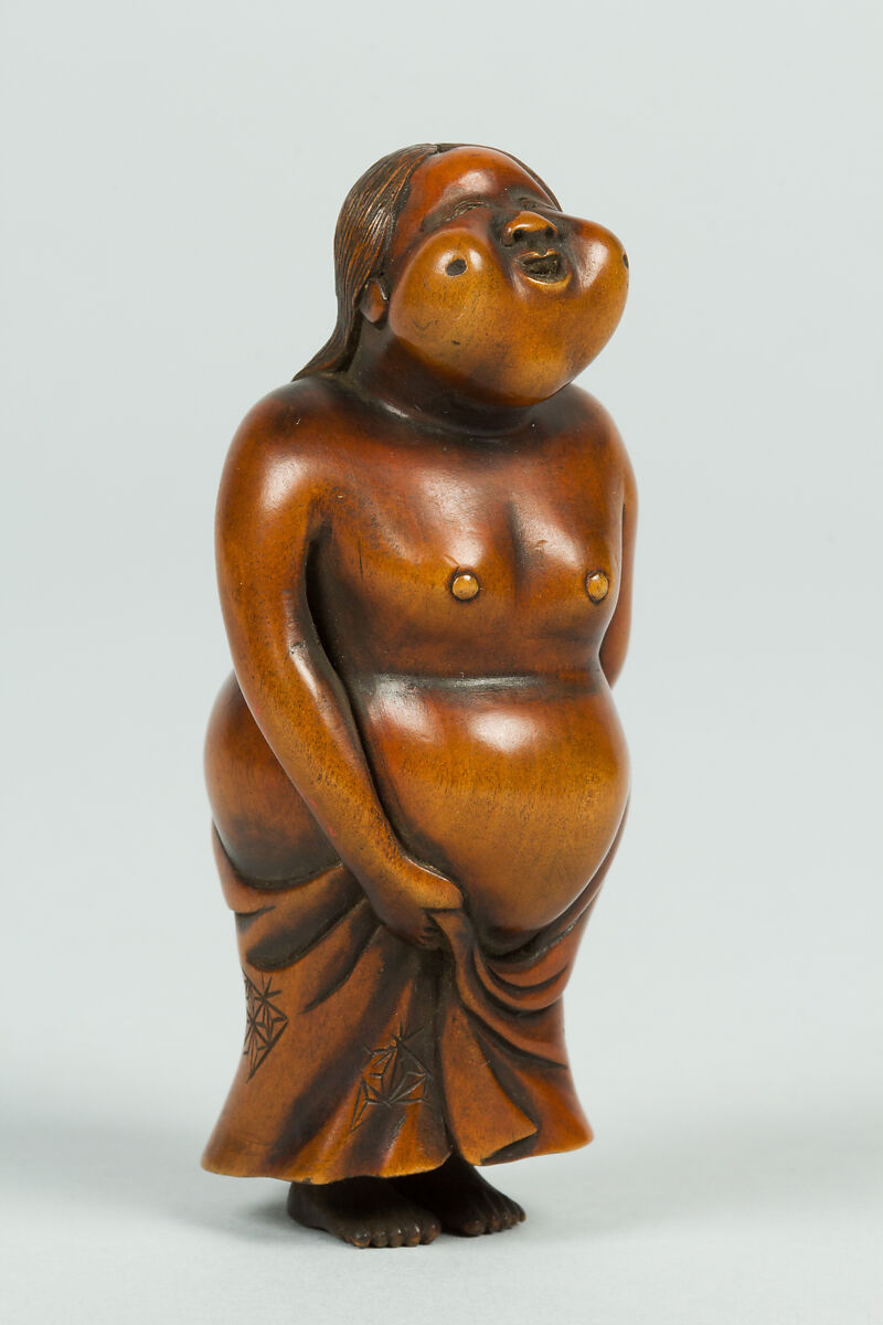 Netsuke of Female Figure, Wood, Japan 