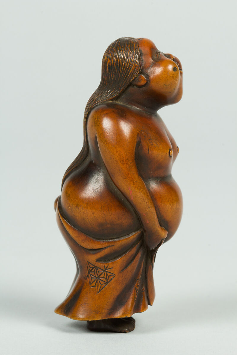Netsuke of Female Figure, Wood, Japan