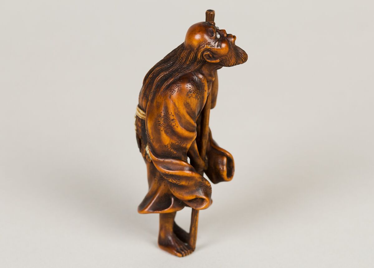 Daoist Immortal Tekkai, Chikusai (Japanese, active late 18th–early 19th century), Wood, Japan