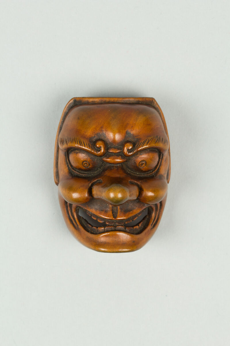 Netsuke of Demon Mask, Wood, Japan 